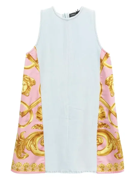 Rochie din denim Versace cu imagine de costum albastru