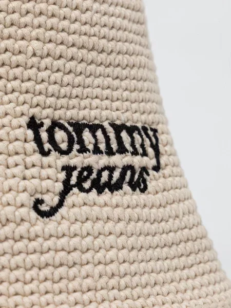 Tommy Jeans kapelusz bucket pleciony beżowy