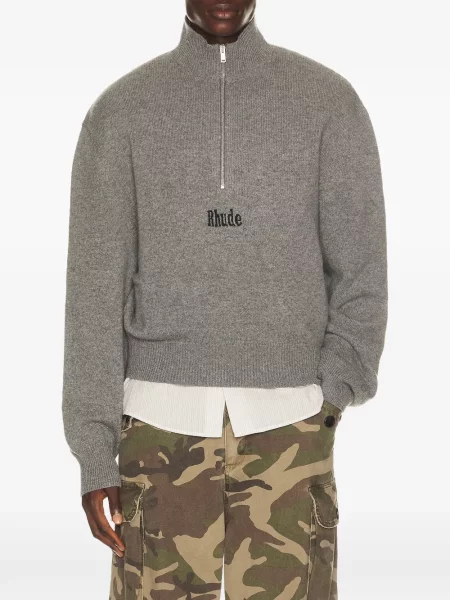 Pulover Rhude cu broderie gri