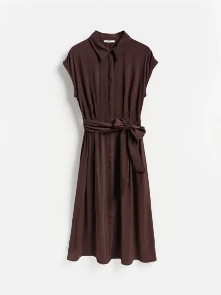 Reserved Rochie din majoritar modal maro-închis maro