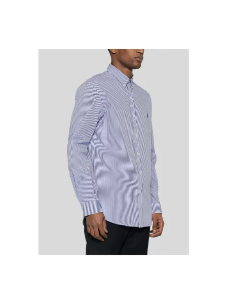 Koszula Polo Ralph Lauren w paski z paskiem popelinowa niebieska