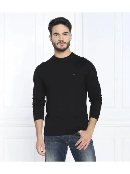 Tommy Hilfiger Pulover | Regular Fit cu adaos de cașmir negru