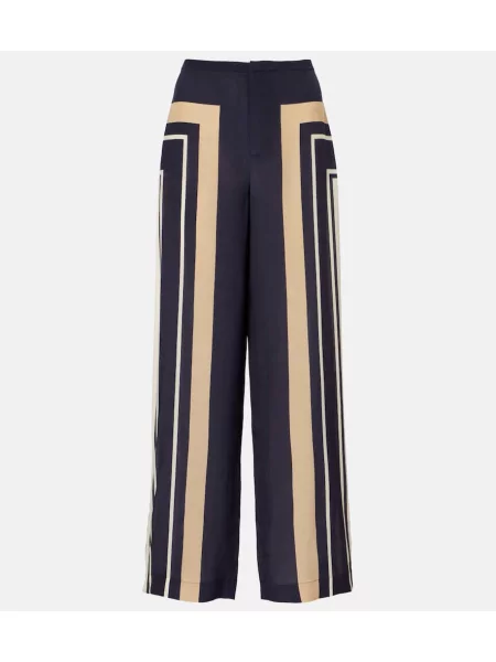 Pantaloni Sir de mătase cu imagine cu picior lat