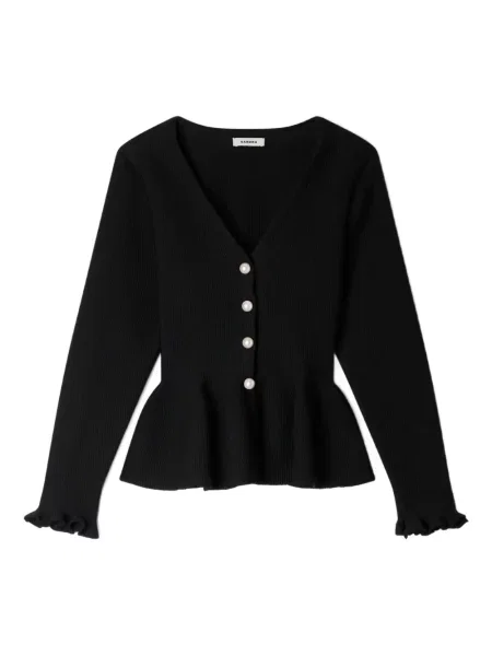 Cu peplum cardigan Sandro negru