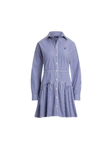 Sukienka koszulowa Polo Ralph Lauren w paski niebieska