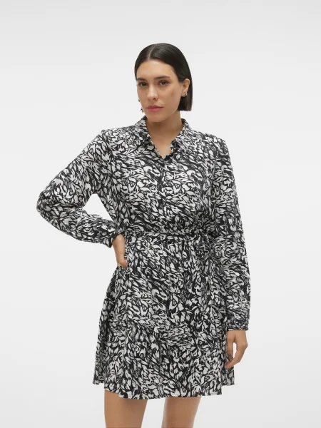 VERO MODA Rochie tip bluză DEBBY ANA negru alb