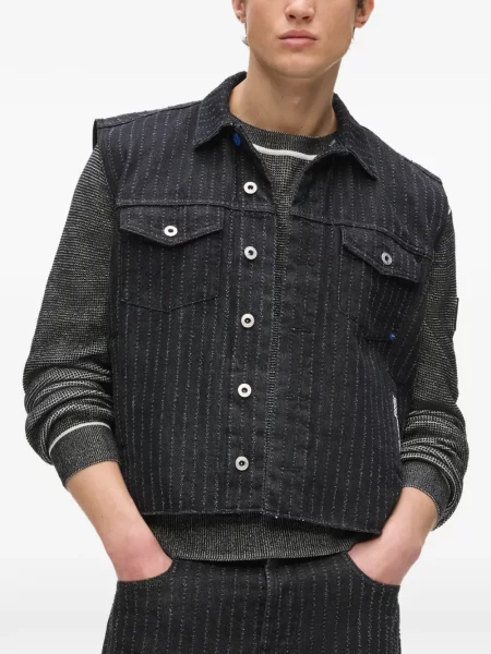 Vestă denim Karl Lagerfeld Jeans negru
