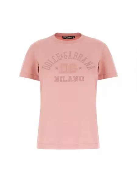Koszulka Dolce And Gabbana z logo różowa