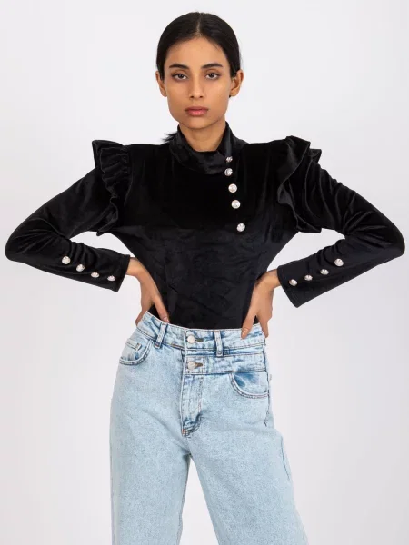 Bluză Fashionhunters biker negru