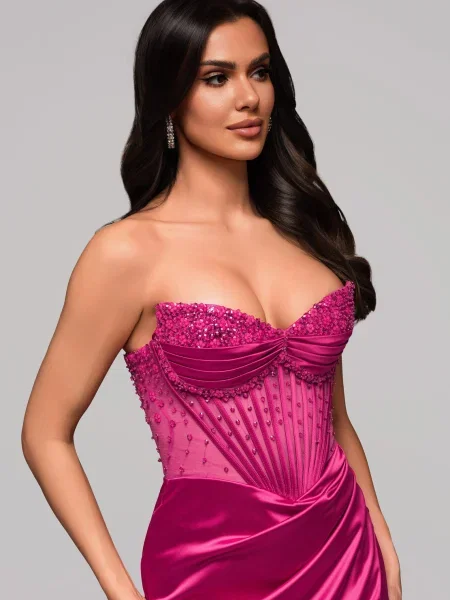 Rochie de seară Edoti de costum fucsie