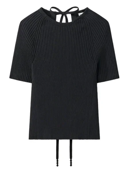 Top Tory Burch prążkowany czarny