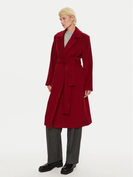 Palton de lână Liviana Oversize roșu