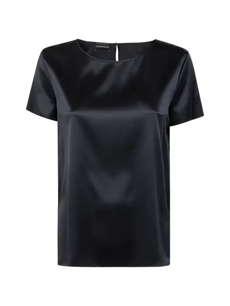 Scurt top Emporio Armani din satin negru