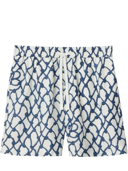 Pantaloni scurți Burberry de mătase alb