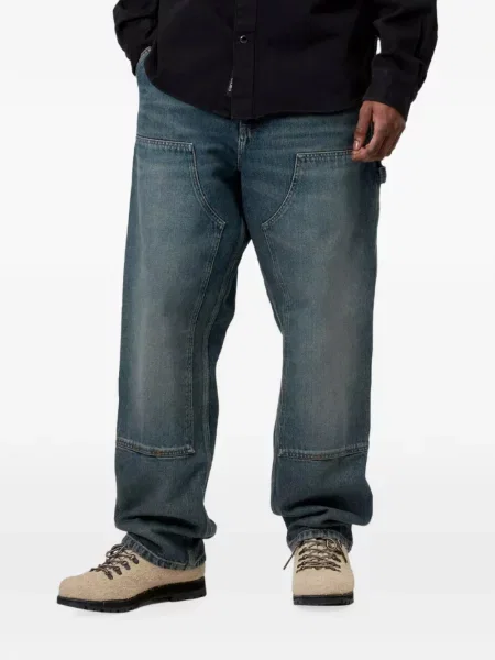 Blugi drepți Carhartt Wip albastru