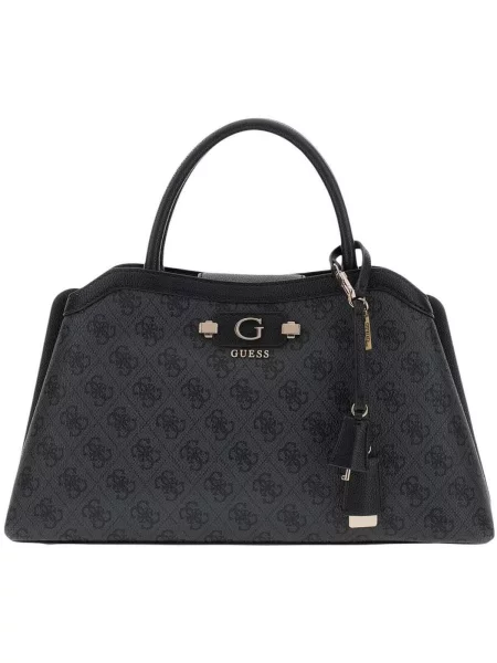 Crossbody kabelka Guess s autogramom sivá