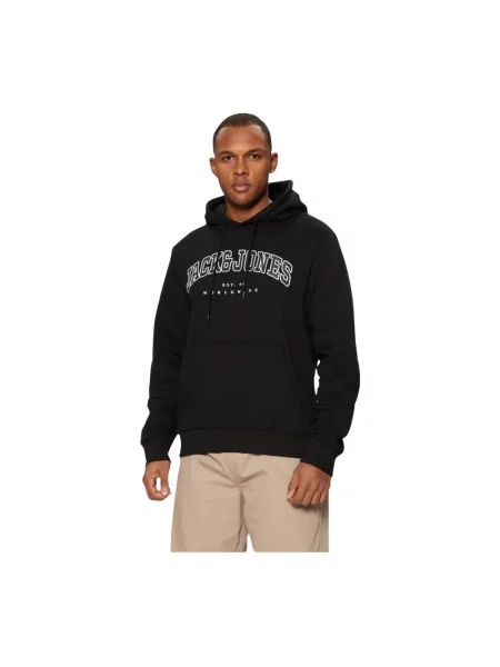 Bluza z kapturem Jack & Jones z kapturem czarna