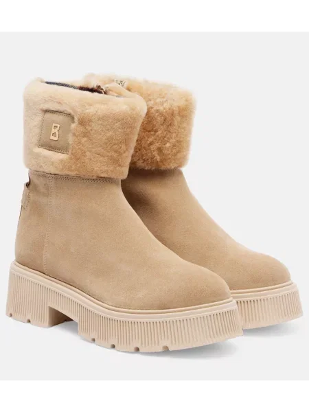 Cizme scurte Bogner din piele de căprioară bej