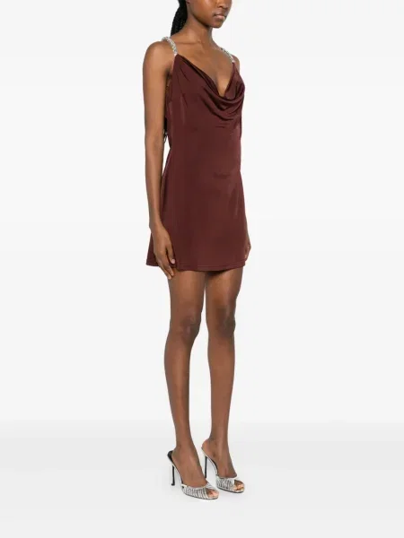 Mała sukienka mini David Koma z kryształkami garniturowa czerwona