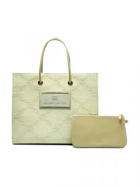 Elisabetta Franchi Geantă shopper + borsetă verde