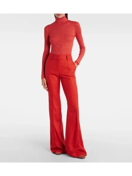 Pantaloni Gabriela Hearst de lână portocaliu