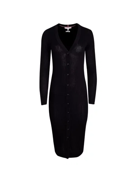 Pulover Tommy Hilfiger de mătase negru