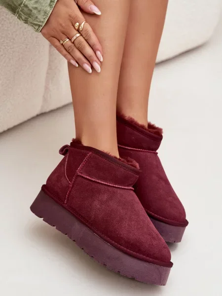 Škornji za sneg Boto iz semiša rdeča