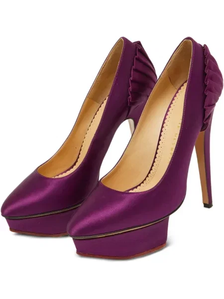 Pantofi cu toc Charlotte Olympia din piele violet