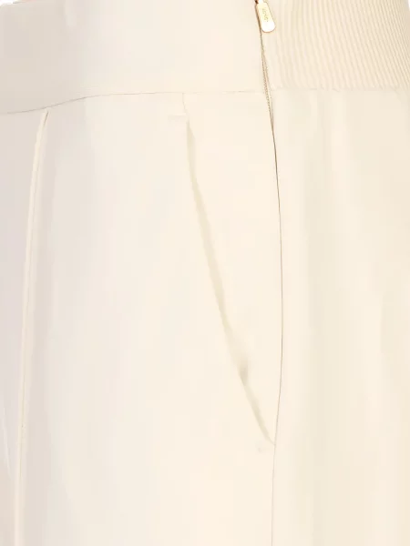 Pantaloni Agnona din cașmir alb