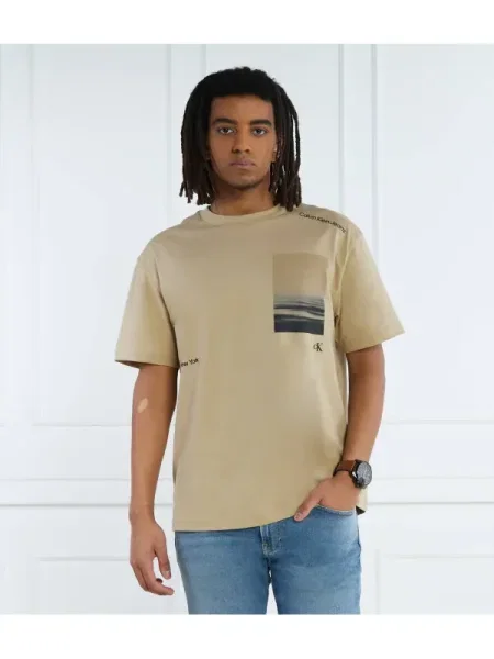 Calvin Klein Jeans Tricou SERENITY BACK GRAPHIC bej