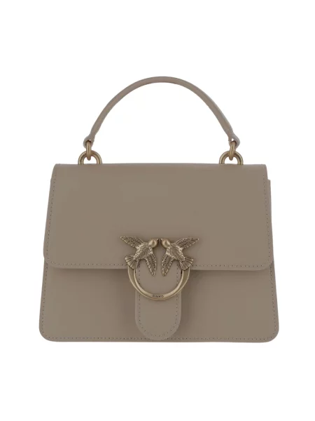 Pinko torebka skórzana beżowy brązowa