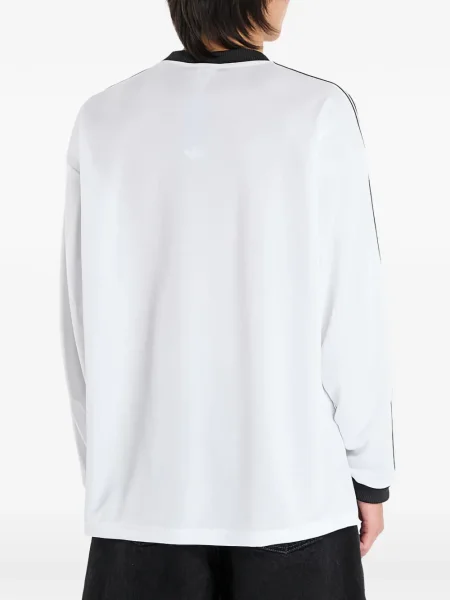 Tricou Adidas cu dungi cu broderie alergare gri