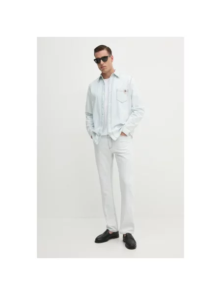 Bally koszula jeansowa regular z kołnierzykiem klasycznym niebieski