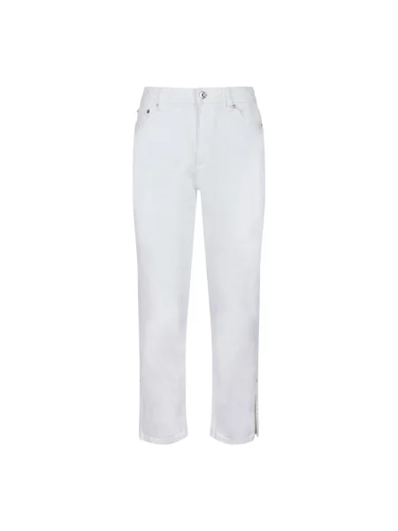 Proste jeansy Michael Kors z rozcieciem z niską talią białe