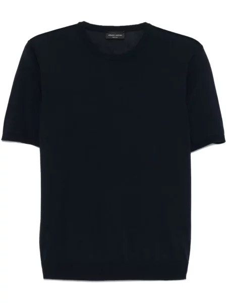 Tricou Roberto Collina tricotate albastru