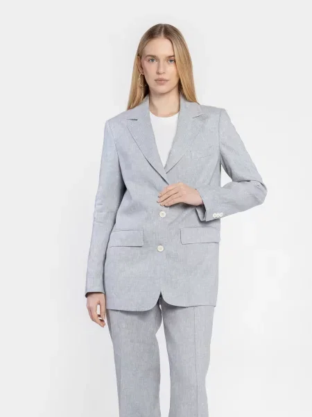 Лляний Піджак Arber блакитний