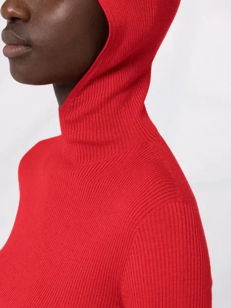 Hanorac cu glugă Jil Sander roșu