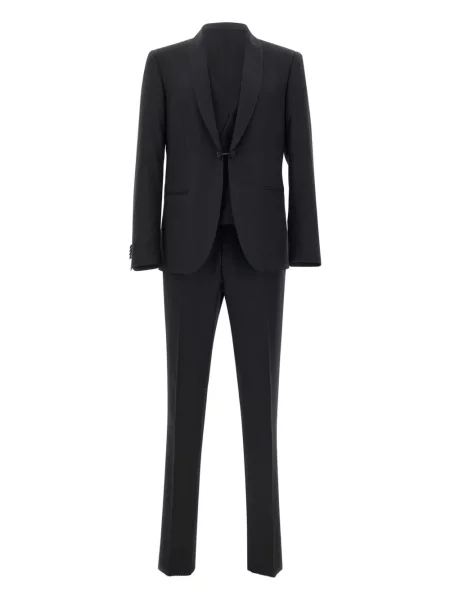 Costum Corneliani din satin de costum negru