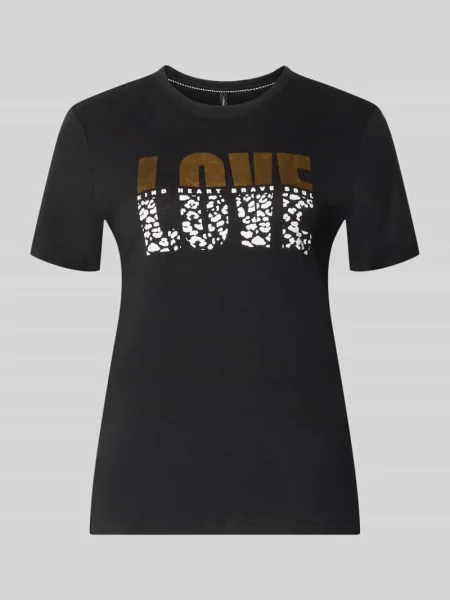 T-shirt o kroju regular fit z czystej bawełny model KITA' Only czarna