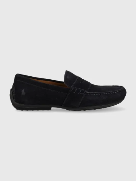 Mokasini iz semiša Polo Ralph Lauren Reynold mornarsko modra