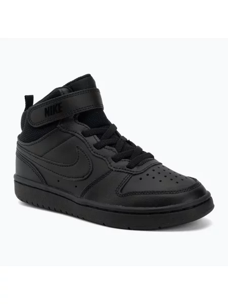 Încălțăminte pentru copii Nike Court Borough Mid 2 black/black/black negru