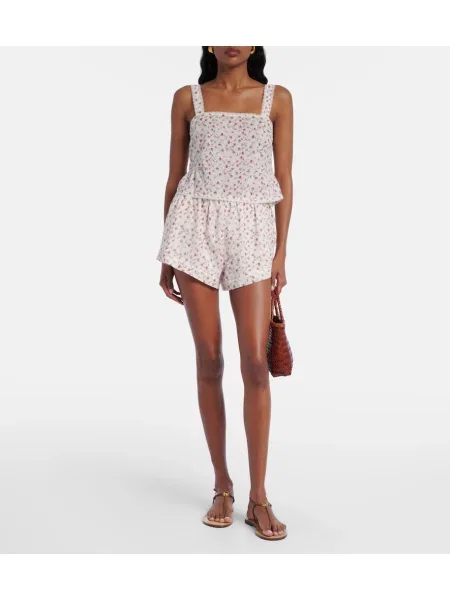 Pantaloni scurți Posse cu model floral alb