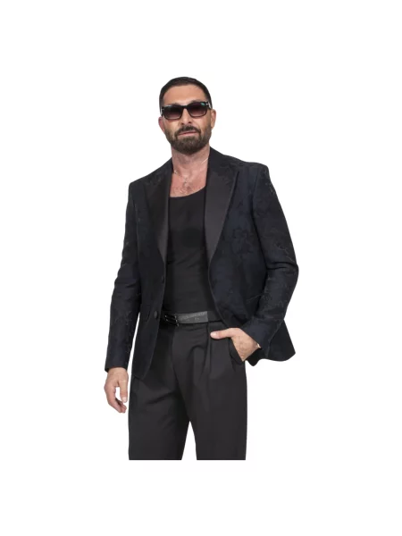 Marynarka Etro w kwiatki żakardowa czarna