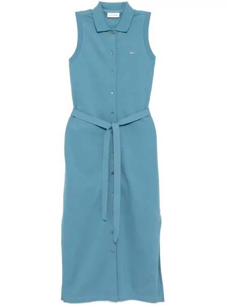 Rochie maxi Lacoste lungă de costum stretch albastru