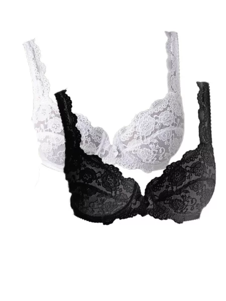 PETITE FLEUR Sutien negru alb