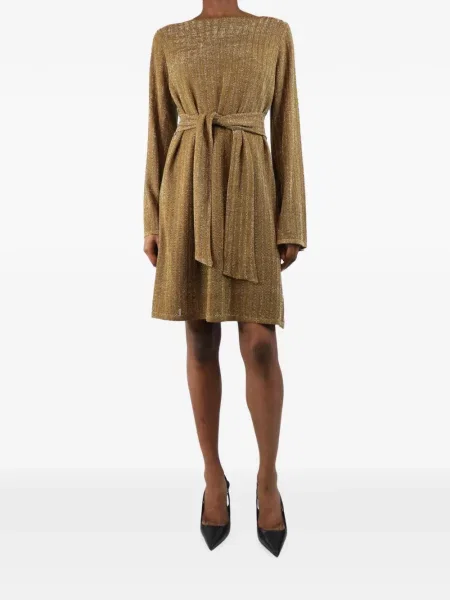 Cu centură rochie mini Vanessa Seward tricotate maro