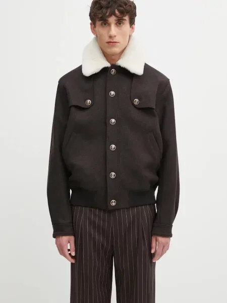 Jakna s dodatkom vune Drôle de Monsieur Le Blouson Laine za prijelazno razdoblje smeđa