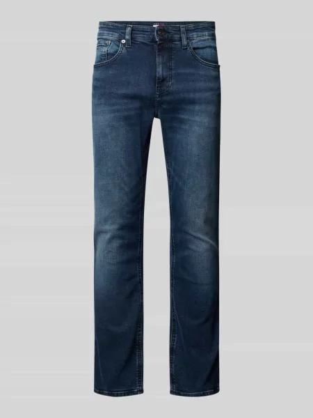Jeansy o kroju slim fit z mieszanki bawełny Tommy Jeans granatowe