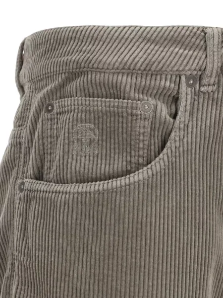 Pantaloni Brunello Cucinelli de catifea cord gri