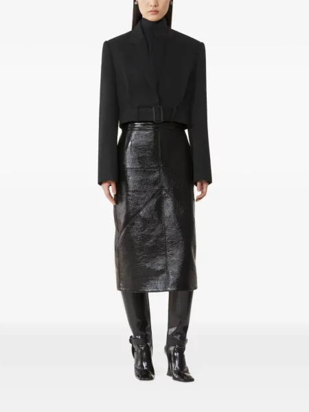 Scurt cu centură geacă Lanvin de lână negru